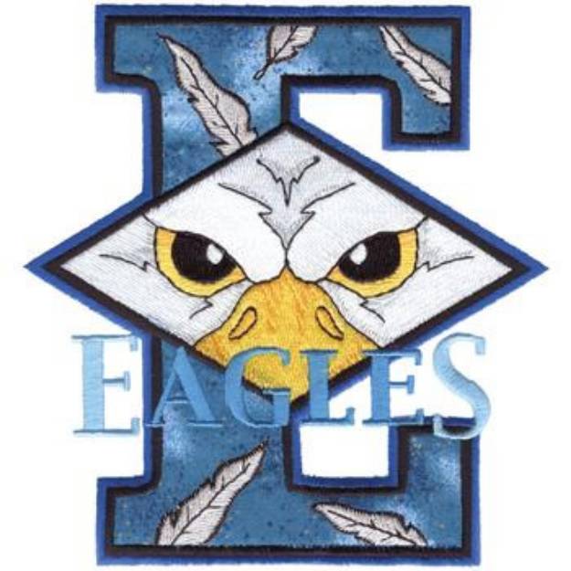 Picture of Eagles E Applique Machine Embroidery Design