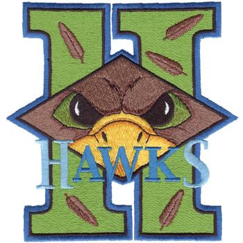 H for Hawks Machine Embroidery Design