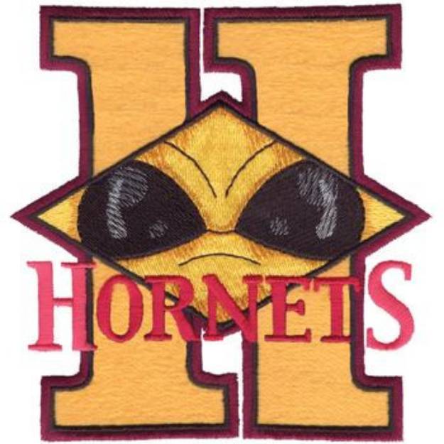 Picture of Hornets H Applique Machine Embroidery Design