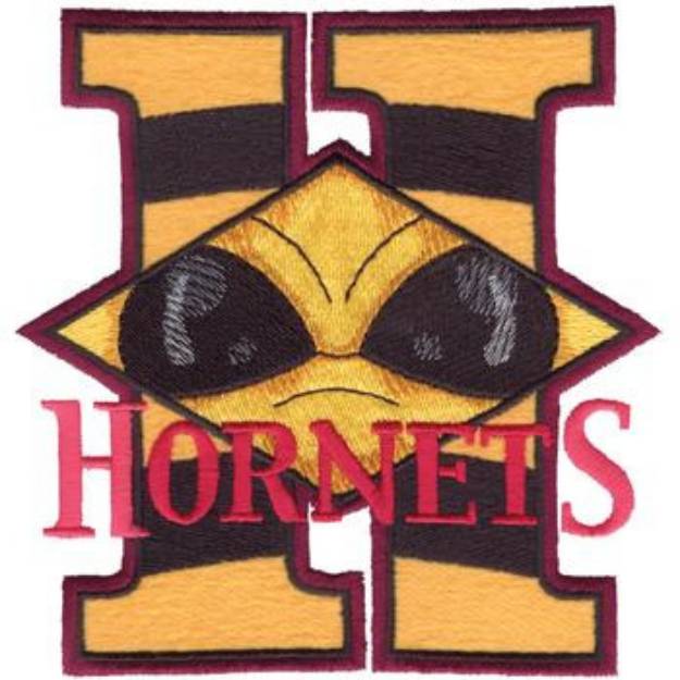 Picture of Hornets H Applique Machine Embroidery Design