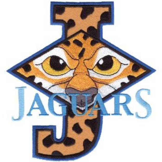 Picture of Jaguars J Applique Machine Embroidery Design