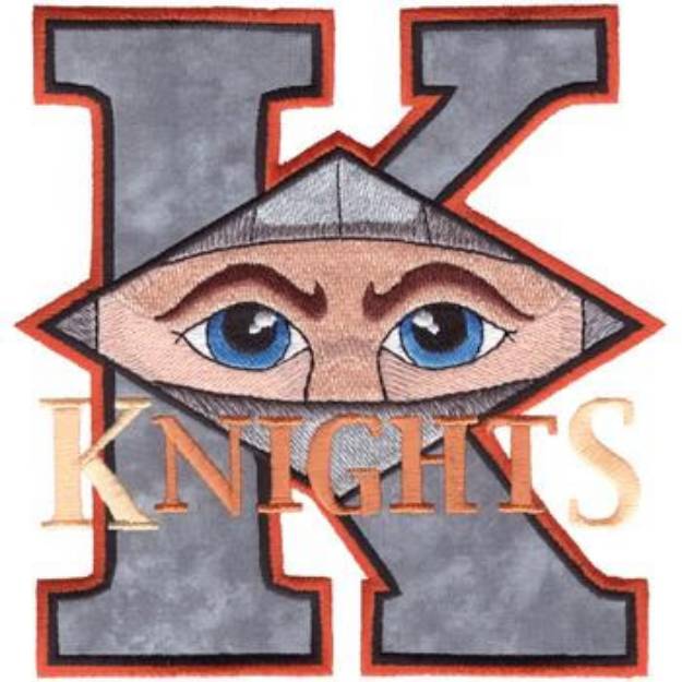 Picture of Knights K Applique Machine Embroidery Design