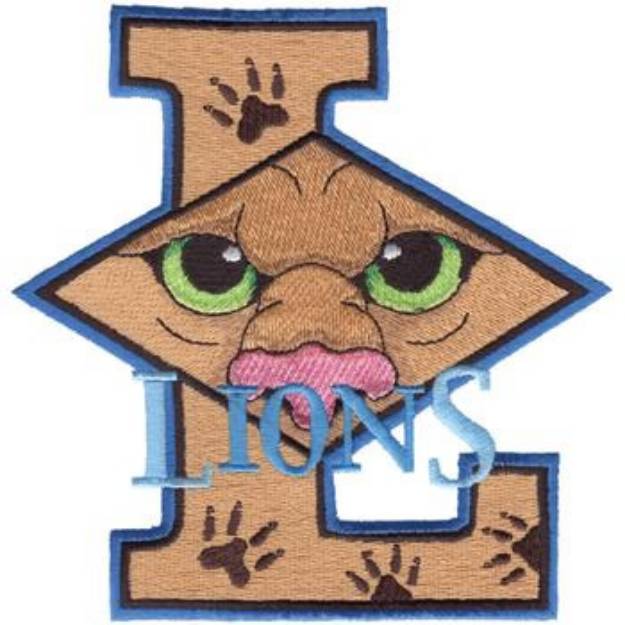 Picture of L for Lions Machine Embroidery Design