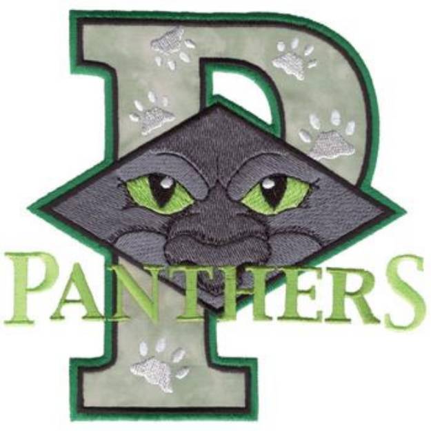 Picture of Panther P Applique Machine Embroidery Design
