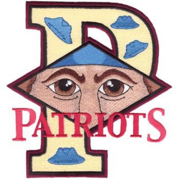 Picture of P for Patriots Machine Embroidery Design