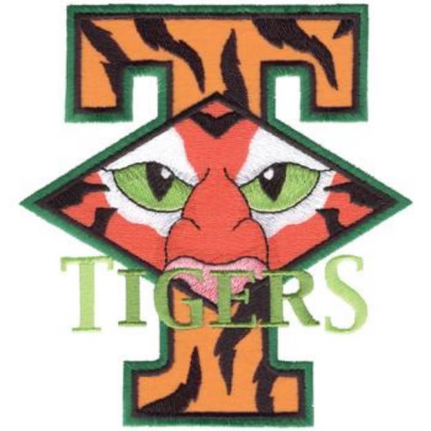 Picture of Tigers T Applique Machine Embroidery Design
