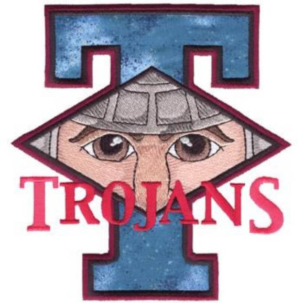 Picture of Trojans T Applique Machine Embroidery Design