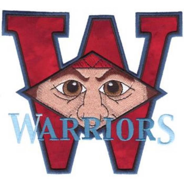 Picture of Warriors W Applique Machine Embroidery Design
