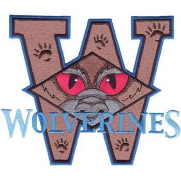Picture of W for Wolverines Machine Embroidery Design