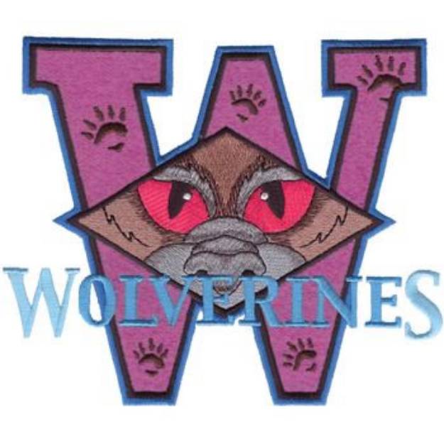 Picture of Wolverines W Applique Machine Embroidery Design