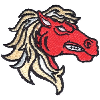 Mustangs Head Machine Embroidery Design