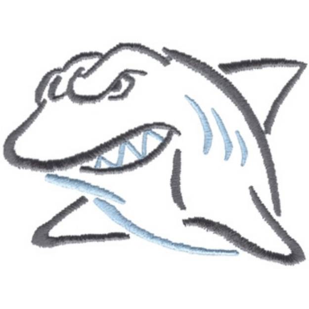 Picture of Shark Outline Machine Embroidery Design