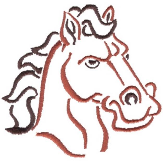 Picture of Mustang Oultine Machine Embroidery Design