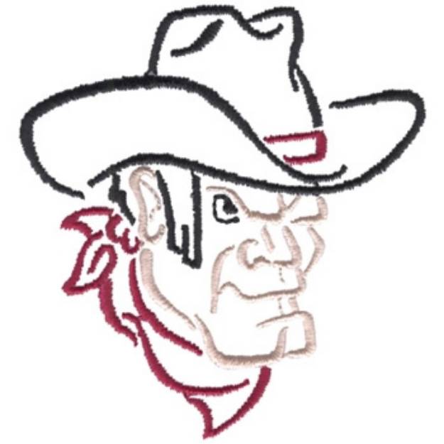 Picture of Cowboy Outline Machine Embroidery Design
