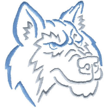 Wolf Outline Machine Embroidery Design