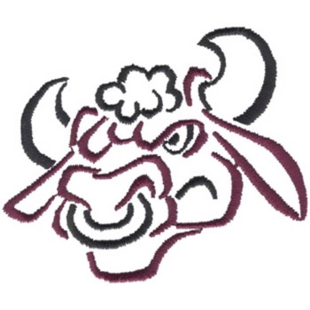 Picture of Bull Outline Machine Embroidery Design