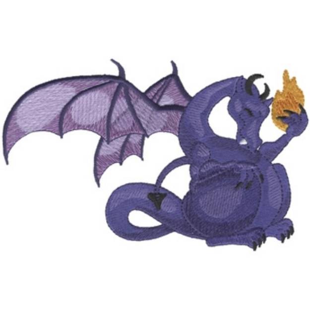 Picture of Dragon with Fire Machine Embroidery Design