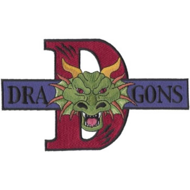 Picture of D for Dragons Machine Embroidery Design