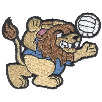 Volleyball Lion Machine Embroidery Design