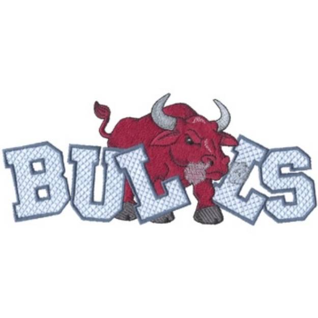 Picture of Bulls Mascot Machine Embroidery Design