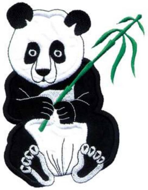Picture of Panda Bear Applique Machine Embroidery Design