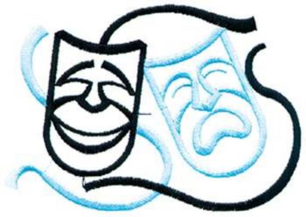 Picture of Drama Masks Outline Machine Embroidery Design