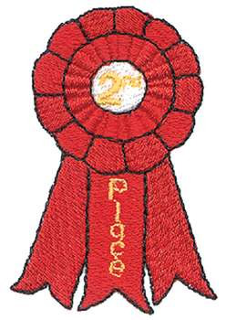2nd Place Ribbon Machine Embroidery Design