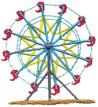 Ferris Wheel Machine Embroidery Design