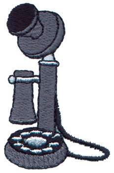 Old Telephone Machine Embroidery Design