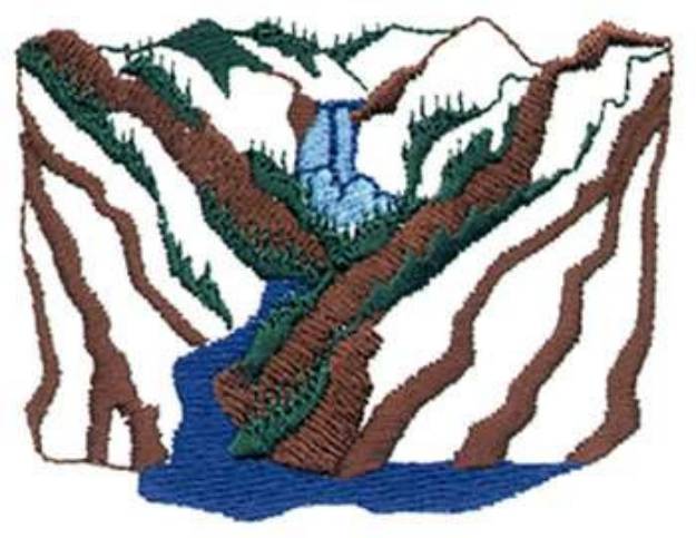 Picture of Waterfall Scene Machine Embroidery Design