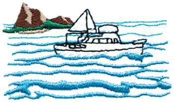 Ocean Scene Machine Embroidery Design