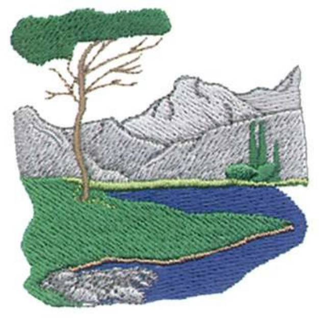 Picture of Mountain Pond Machine Embroidery Design
