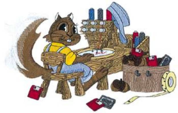 Picture of Squirrel Sewing Machine Embroidery Design