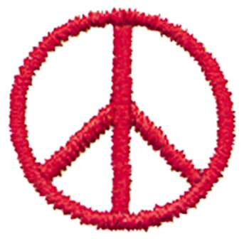 1" Peace Symbol Machine Embroidery Design