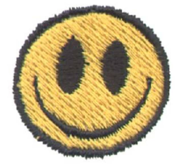 Picture of 1" Smiley Face Machine Embroidery Design