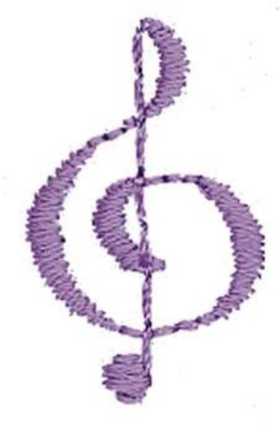 Picture of 1" Clef Machine Embroidery Design