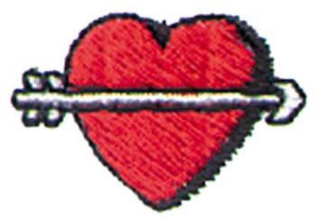 Picture of 1" Heart With Arrow Machine Embroidery Design