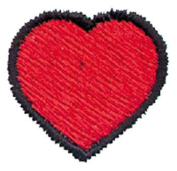 1" Heart Machine Embroidery Design