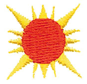 1" Sun Machine Embroidery Design