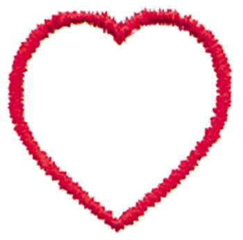 1" Heart Outline Machine Embroidery Design
