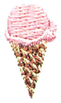1" Ice Cream Cone Machine Embroidery Design