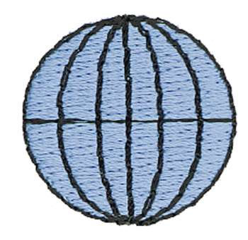 1" Globe Machine Embroidery Design