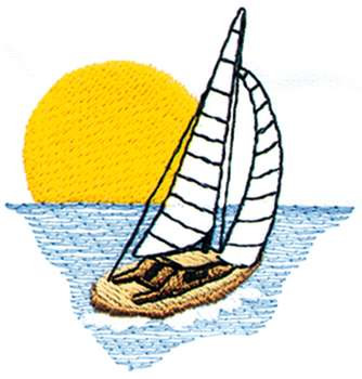 Sailboat #1 Machine Embroidery Design