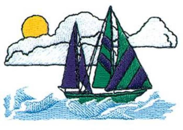 Picture of Sailboat #2 Machine Embroidery Design