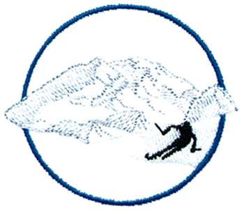 Mountain Ski Scene Machine Embroidery Design