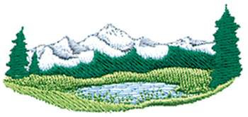 Mountains With Trees Machine Embroidery Design