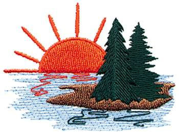 Sunset Scene Machine Embroidery Design