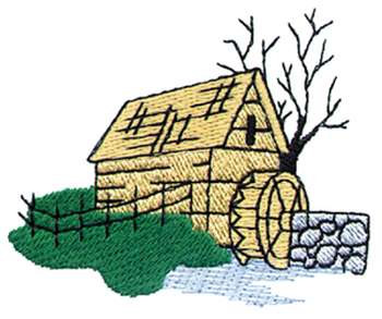 Water Mill Machine Embroidery Design