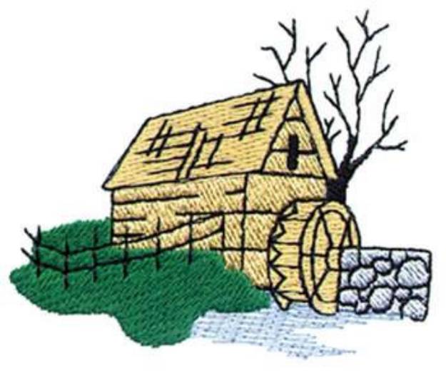 Picture of Water Mill Machine Embroidery Design