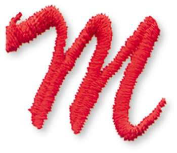 Script-Letter M Machine Embroidery Design